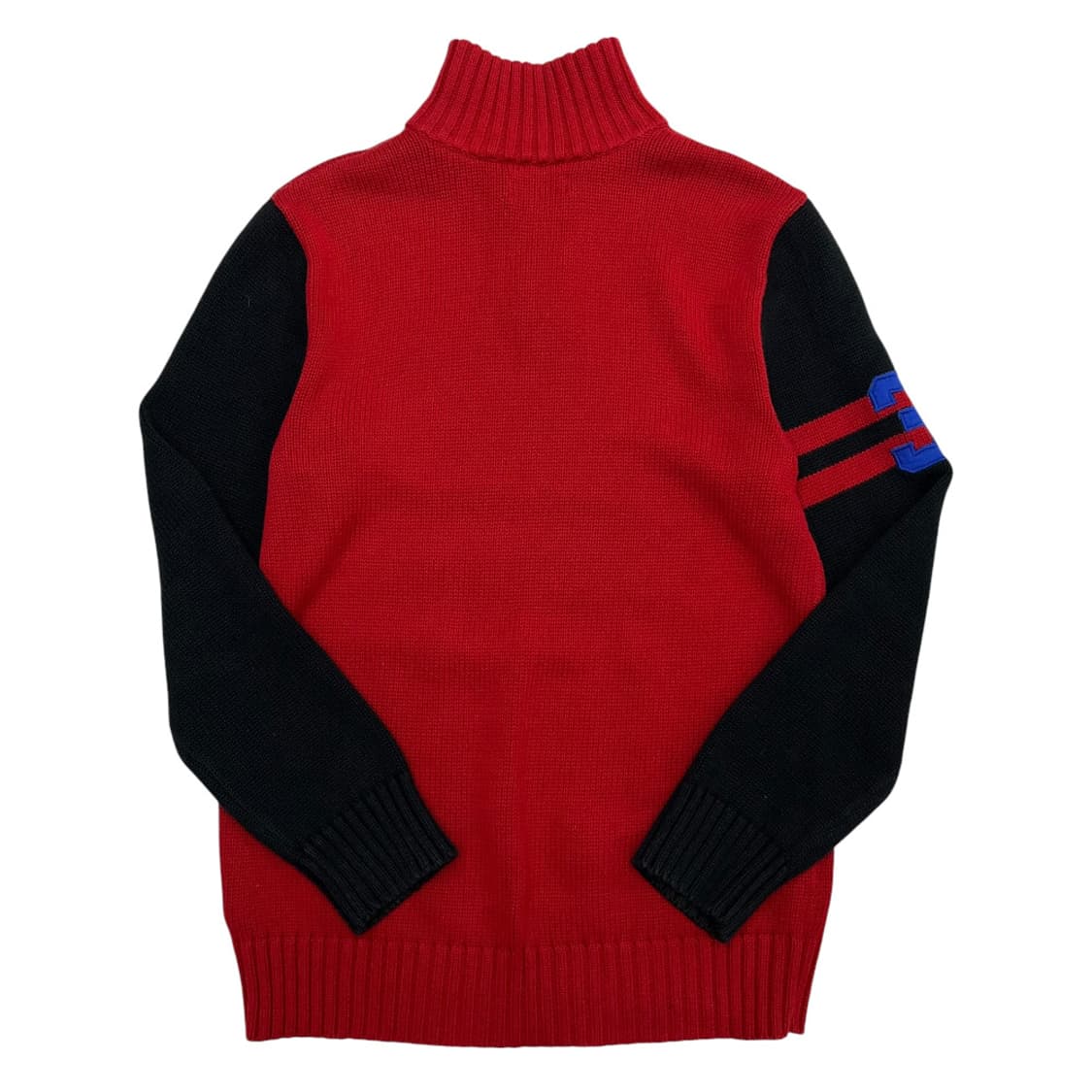 폴로 랄프로렌 빅포니 네이비 배색 레드 니트 반집업 L 상품이미지3