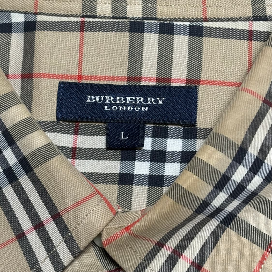 L 버버리 베이지 노바체크 원포켓 셔츠  상품이미지4
