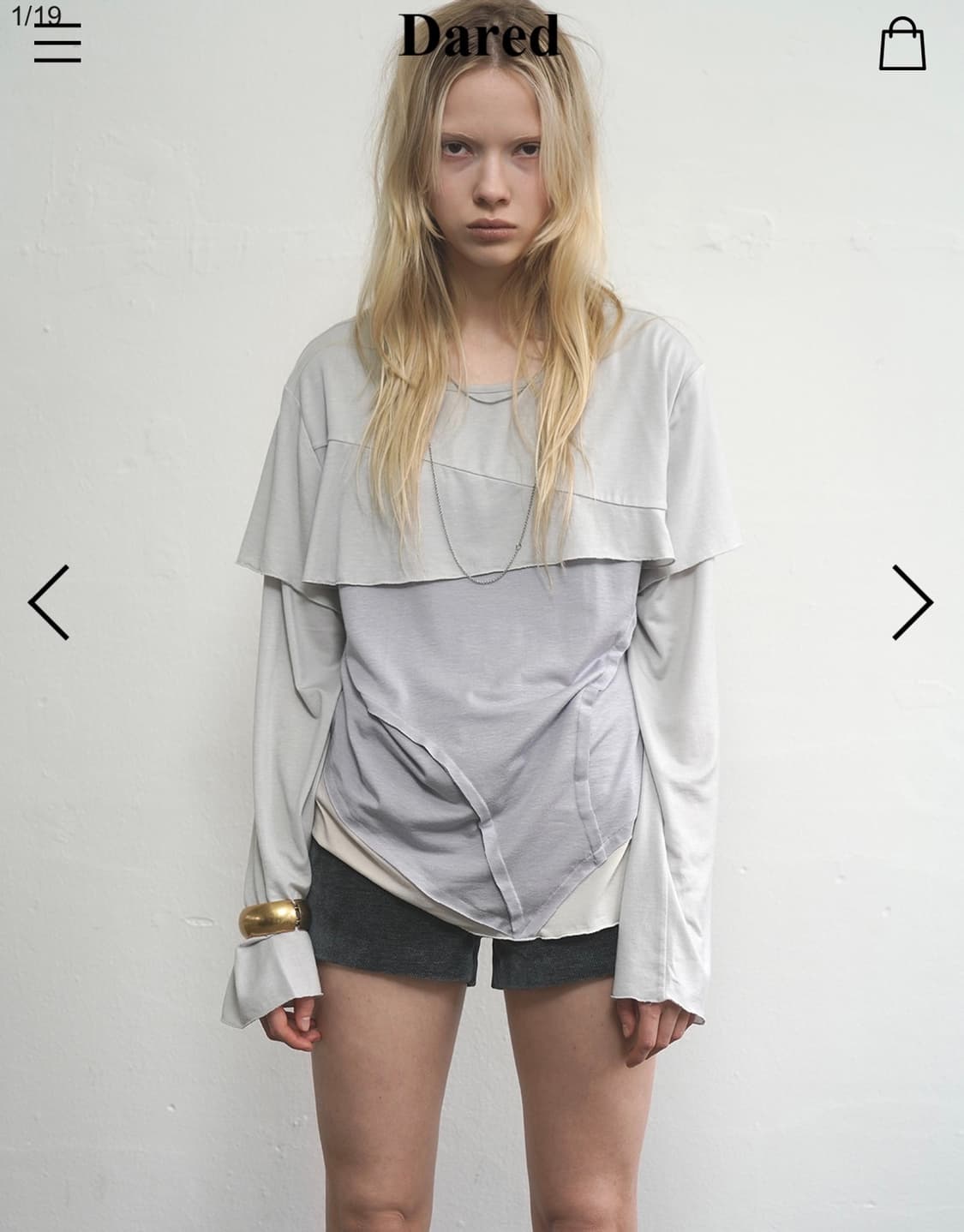 데어드 ASYMMETRIC FLAP T-SHIRT 상품이미지1