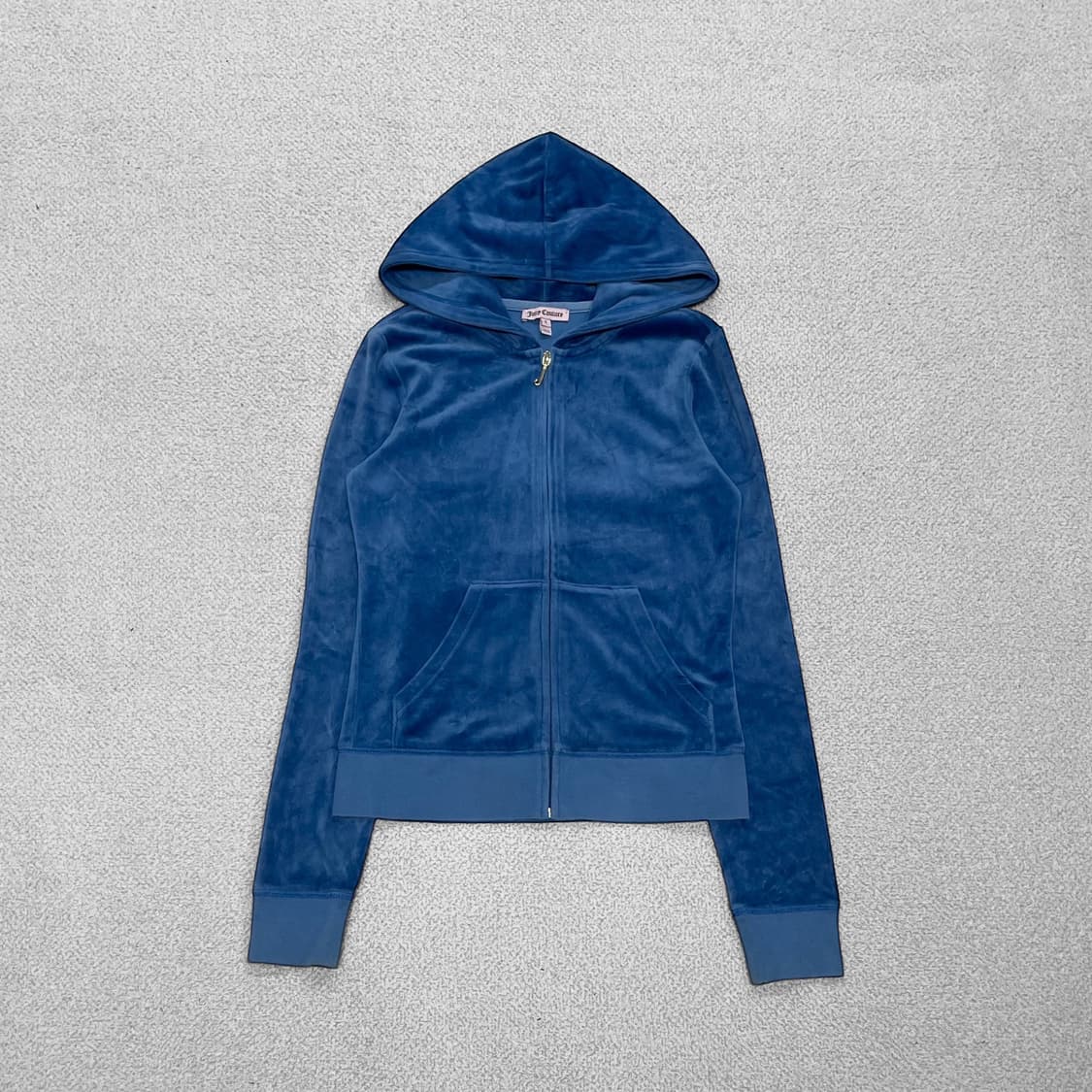 쥬시꾸띄르 벨벳 후드집업 블루 상품이미지3