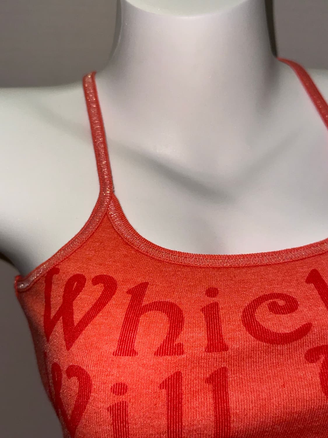 빈티지 레터 프린팅 크롭 슬리브리스 상품이미지3