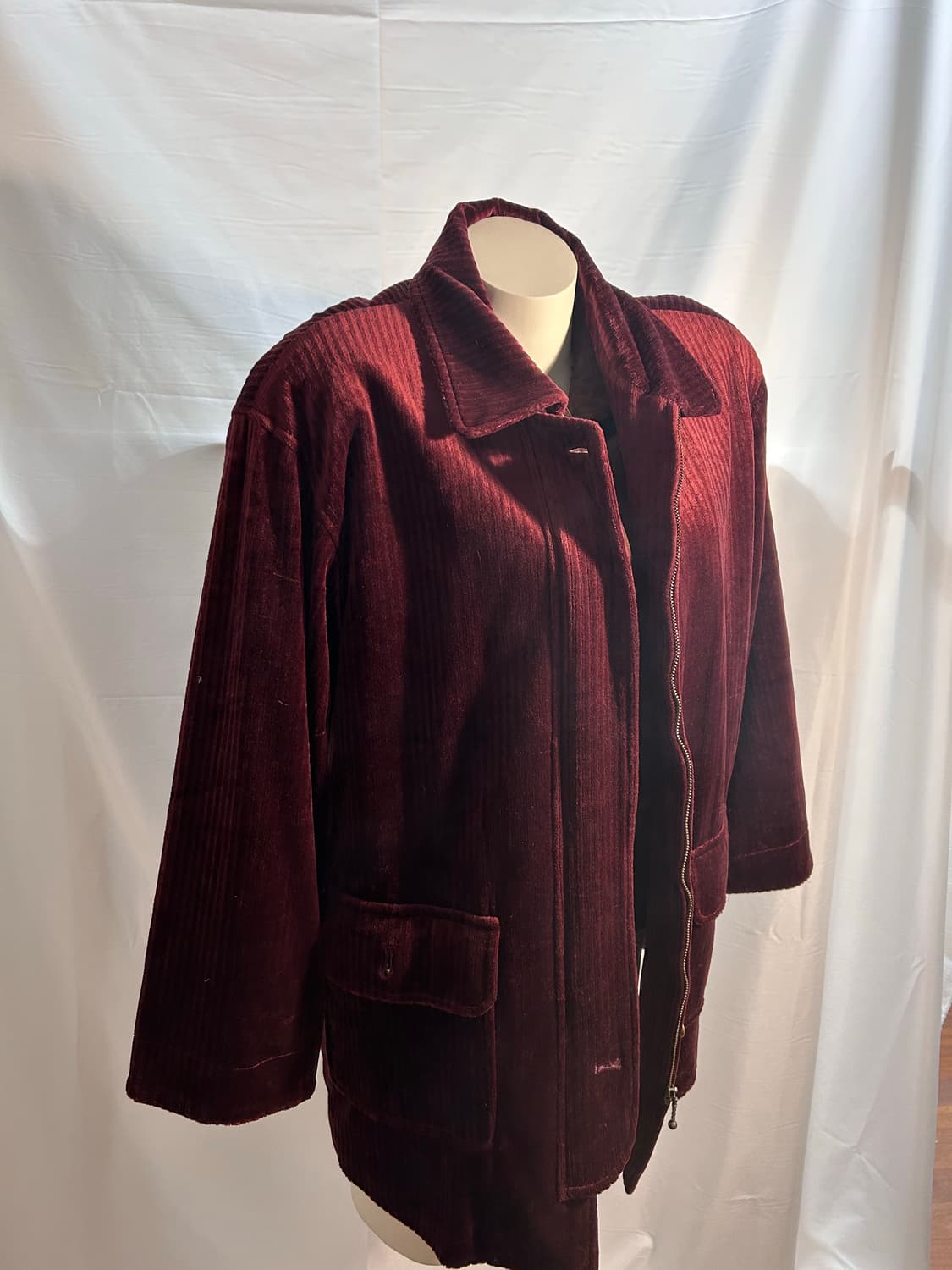 red velvet corduroy gold button coat 상품이미지2