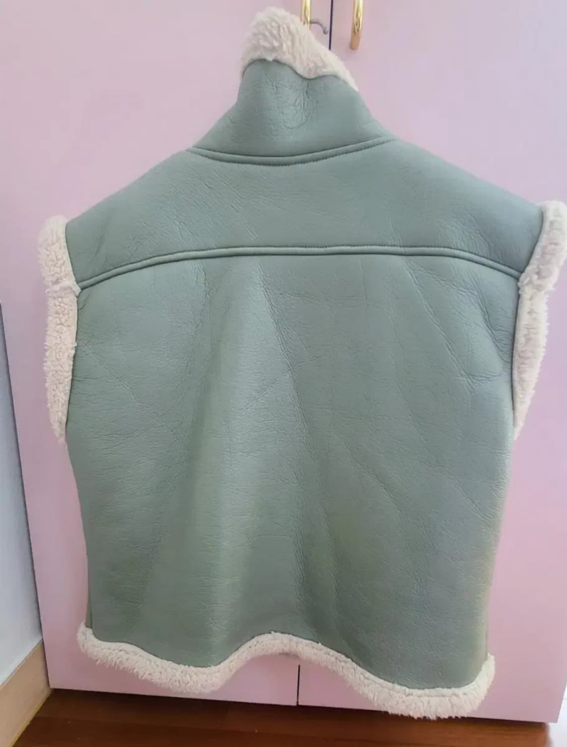 민트 색상오버핏 무스탕 베스트 상품이미지3