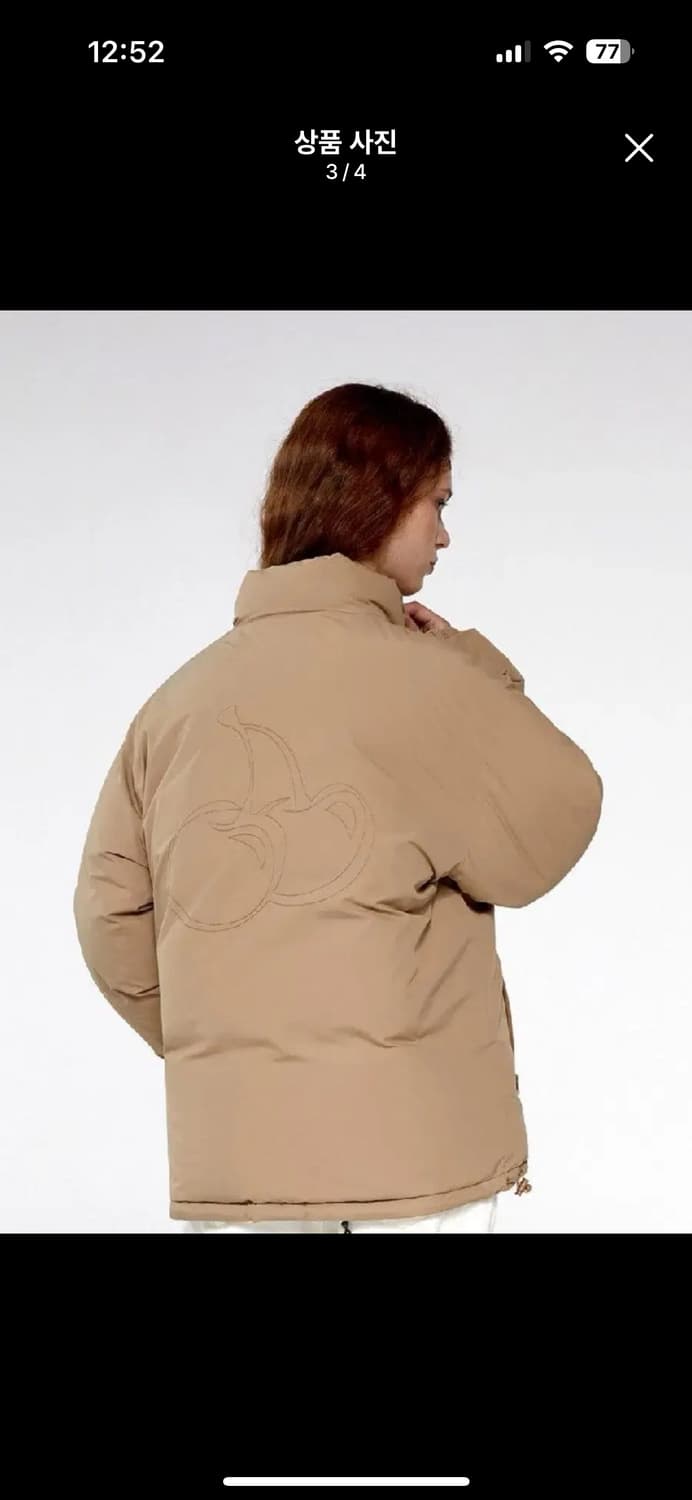 키르시 빅 체리 리버시블 눕시 다운 숏패딩 상품이미지3