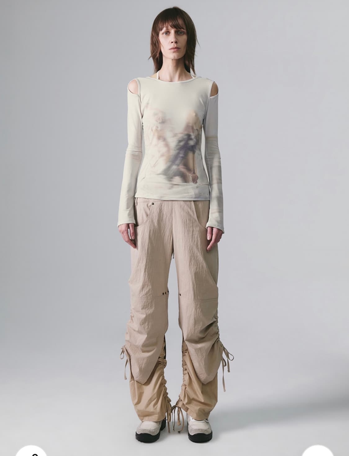 LAYERED WAIST BONDED PANTS (UNISEX) SAND 상품이미지4