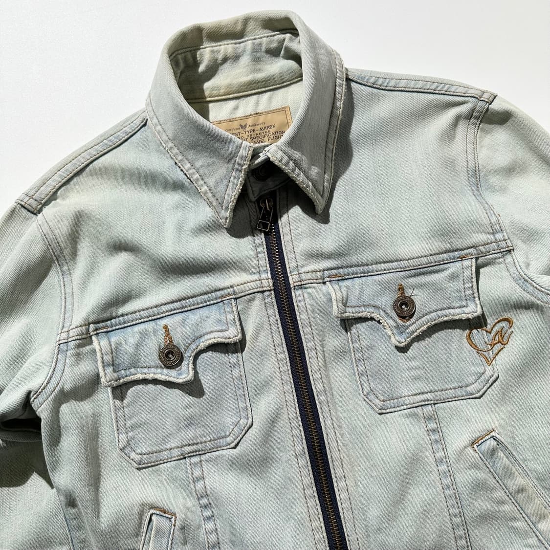 아비렉스 데님 싱글 집업 자켓 상품이미지3