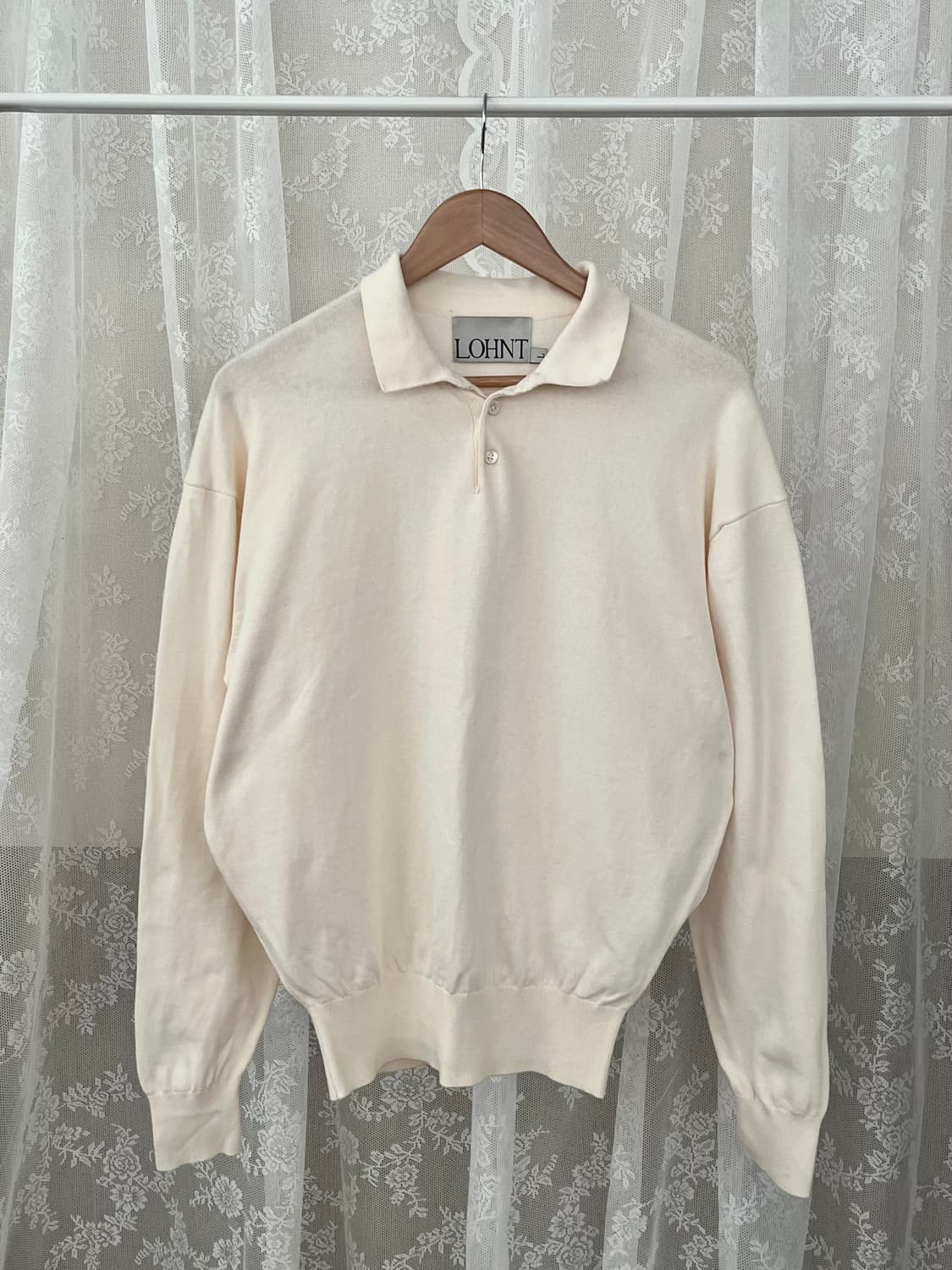 L) 론트 LOHNT 긴소매 카라 티셔츠 크림 상품이미지1