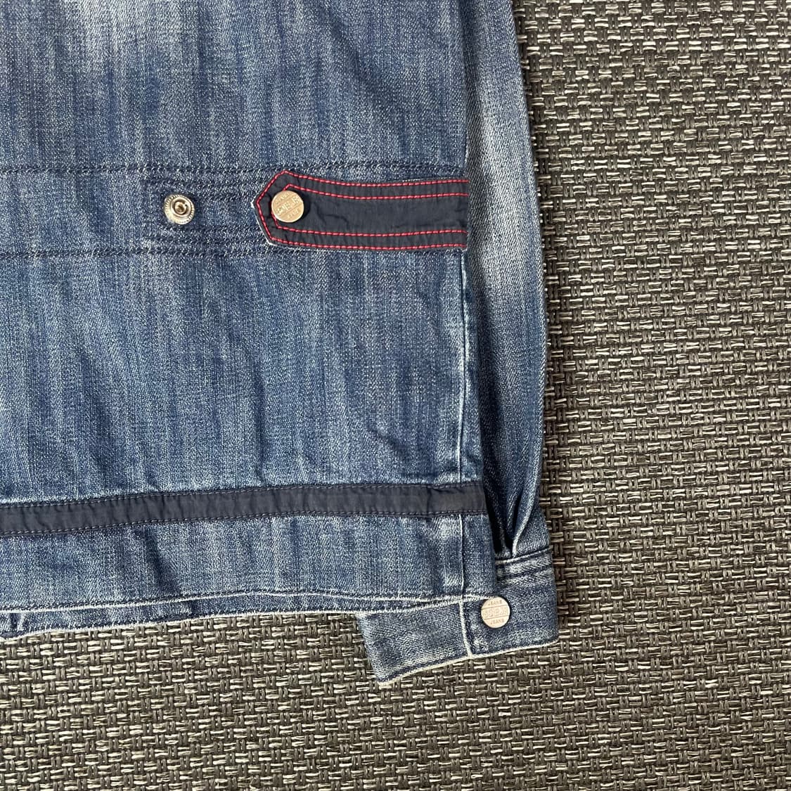 SOIES67 자수 로고 배색 중청 데님 자켓 170 상품이미지4