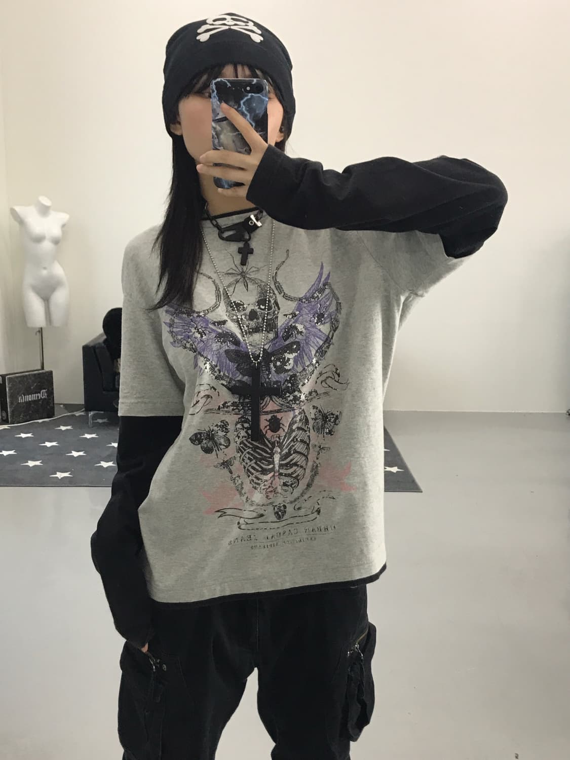 Y2k Skull Kitsch Punk Codiset(3pc) 상품이미지3
