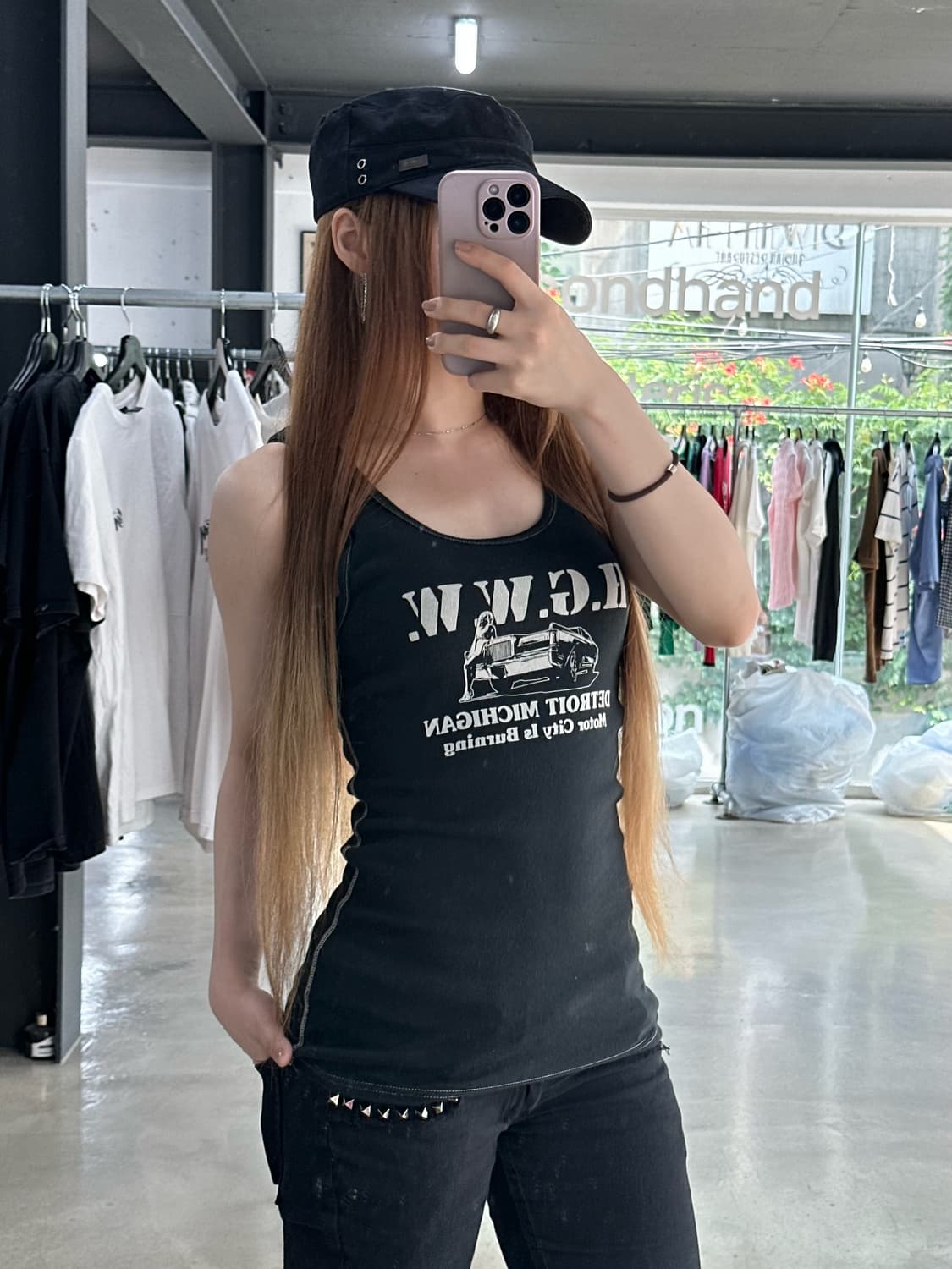 히스테릭글래머 H.G.W.W Detroit Michigan 스티치 슬리브 상품이미지3