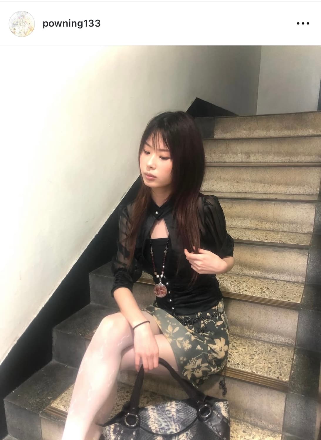 powning133 파우닝 빈티지 긱시크 오네갸루 블라우스 상품이미지2