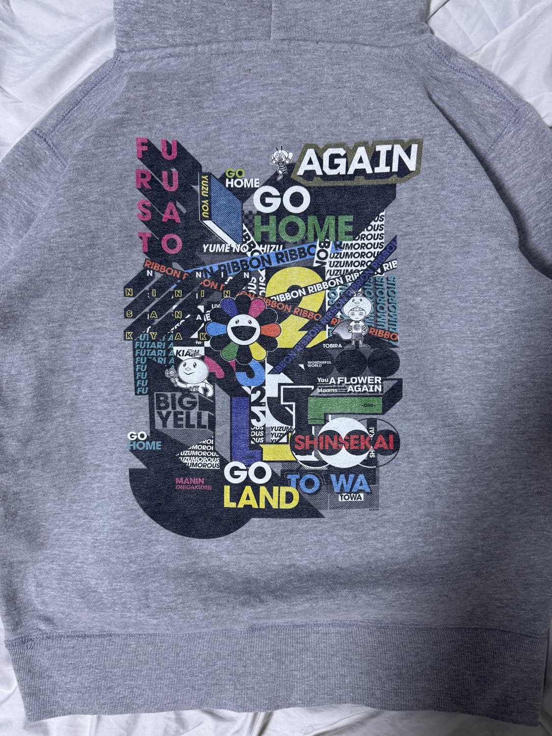 Yuzu x takashi murakami 레인보우 플라워 후드티  상품이미지4