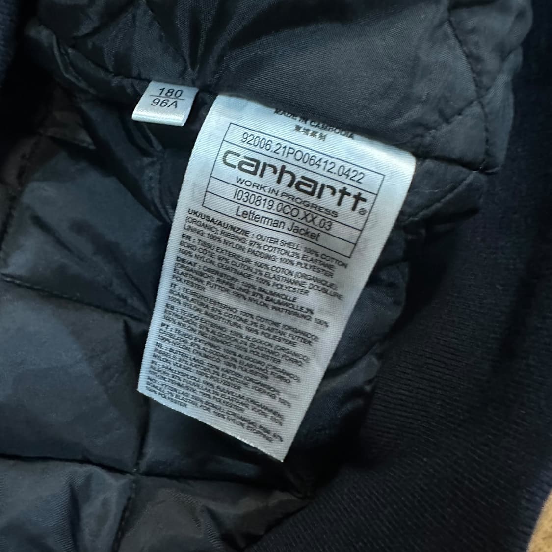 칼하트wip 코듀로이 바시티 자켓 상품이미지5