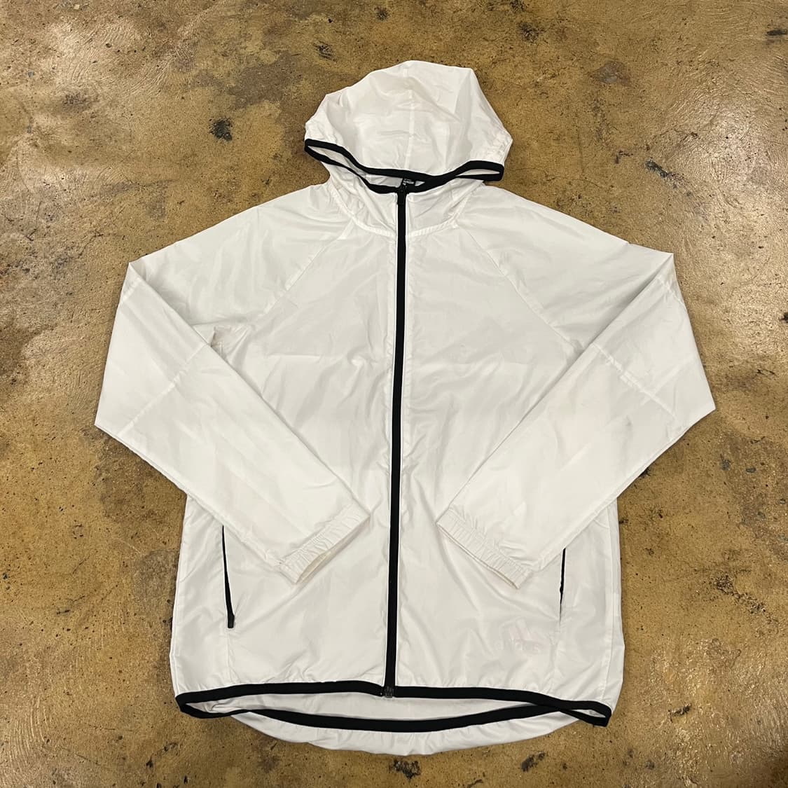 [정품/M] 아디다스 흰색 후드 바람막이 자켓 b19 상품이미지2
