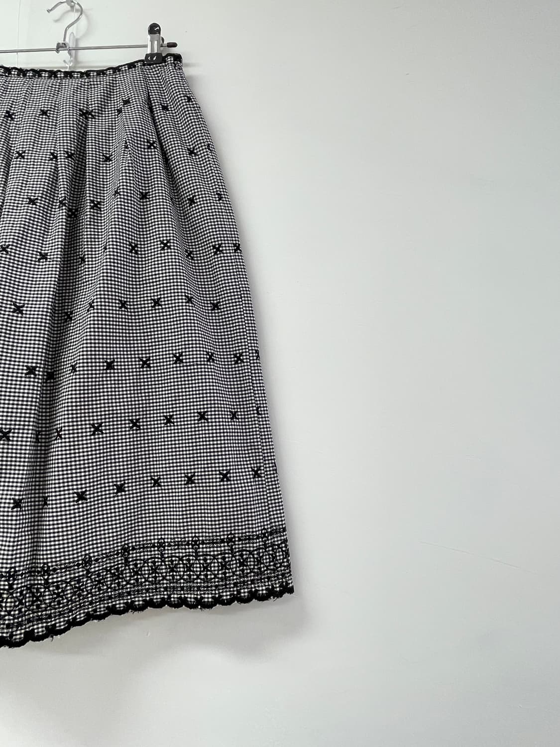 Aylesbury   블랙 화이트 체크 레이스 스커트 상품이미지3