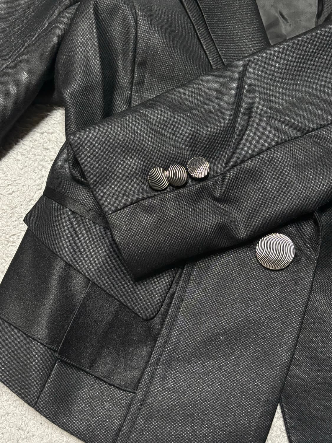 맞춤제작 디자이너 블랙 투피스 스커트 자켓 정장세트 S 상품이미지2