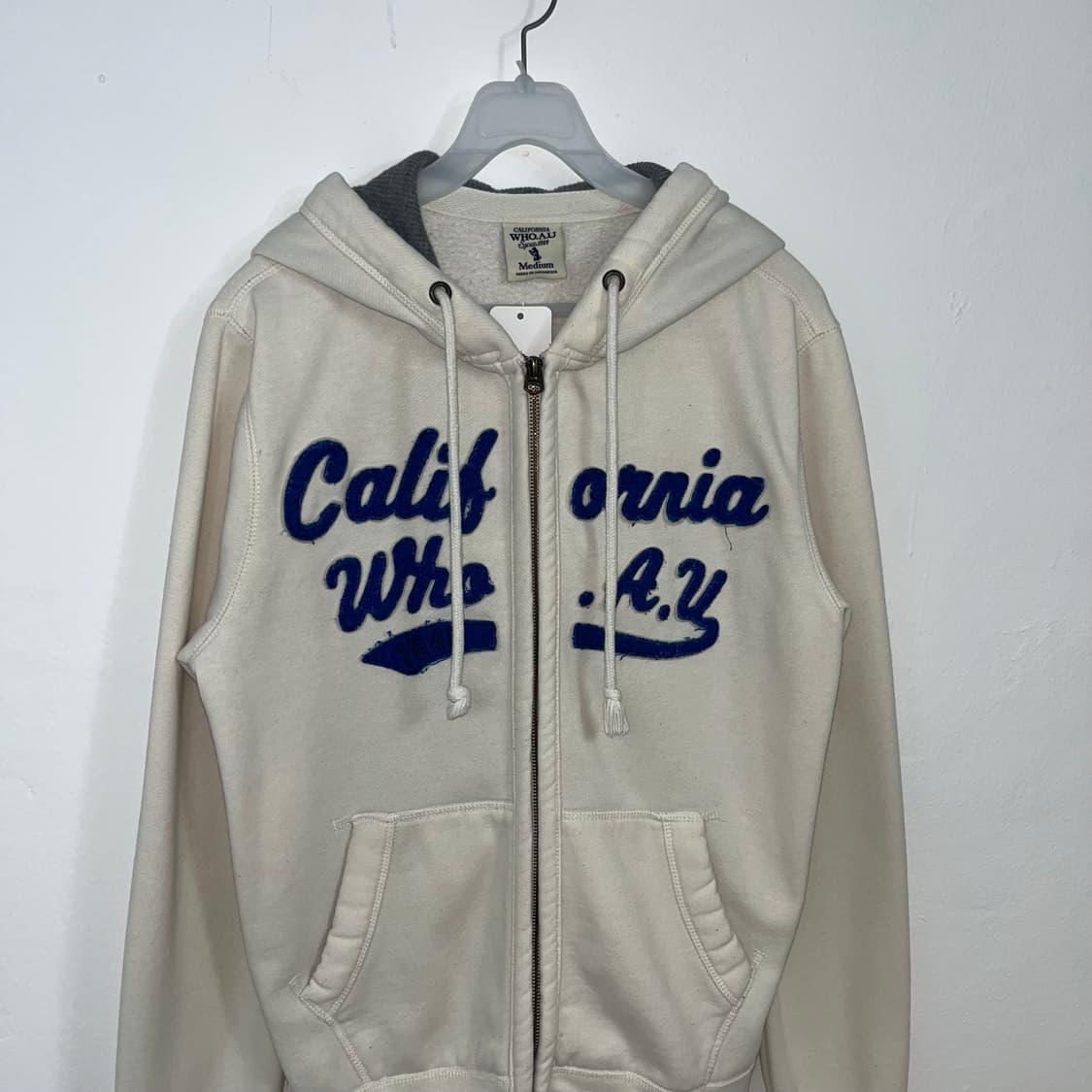 WHO A U cream hoodie zip-up 상품이미지5