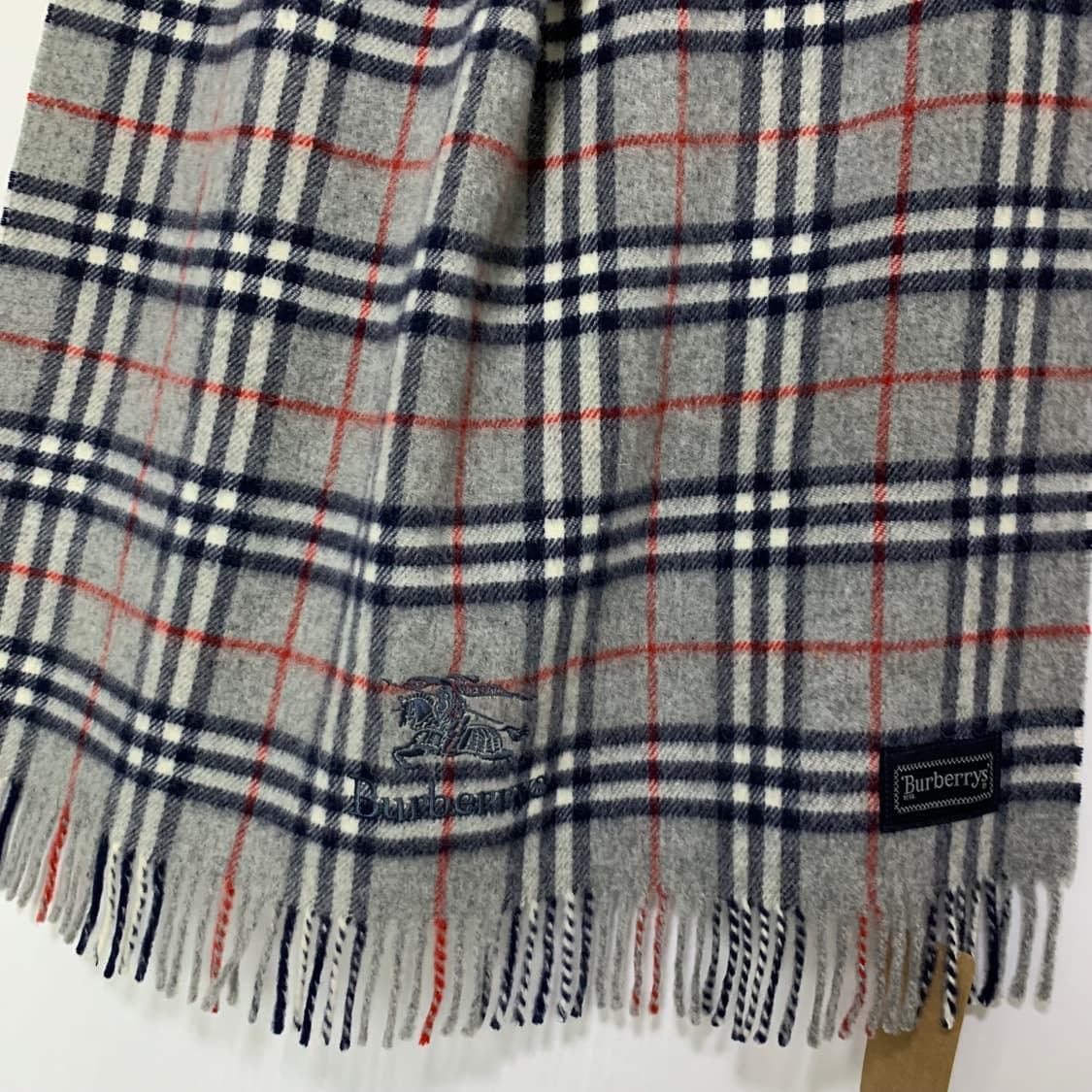 버버리 빈티지 클래식 체크 머플러 스카프 그레이 미니 담요 상품이미지5