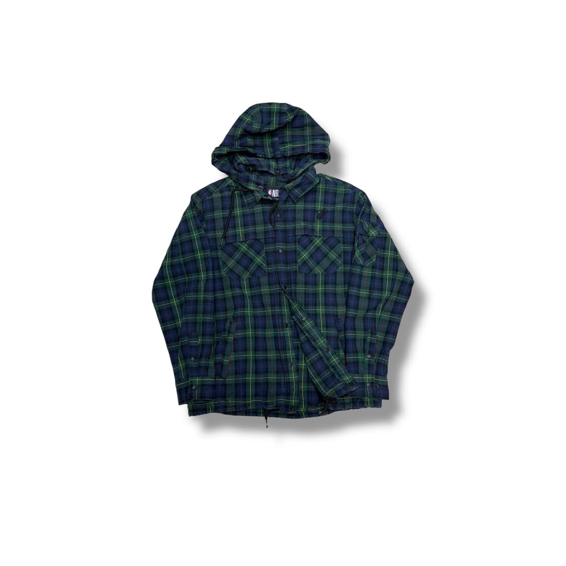 [M] NBA 그린 타탄체크 후드 셔츠  상품이미지3