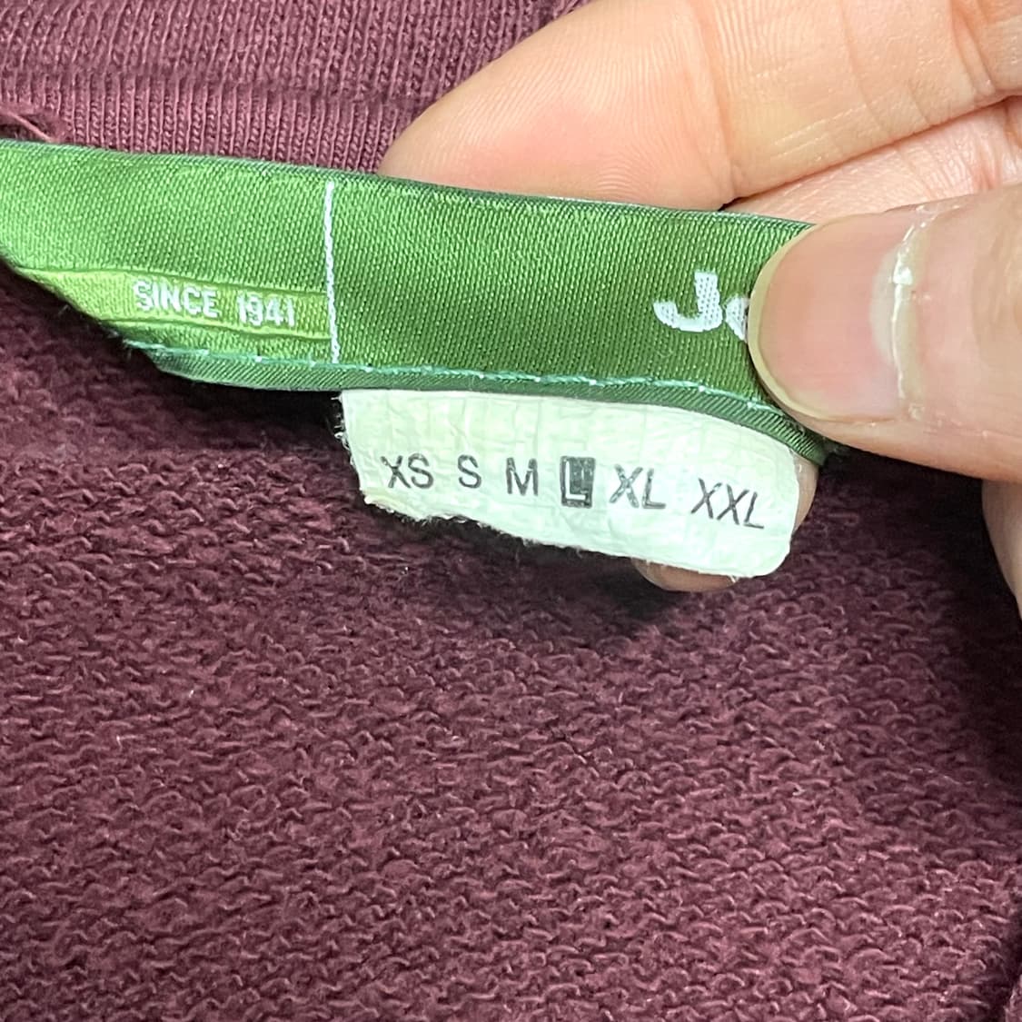 지프 스펠로고 버건디 후드티셔츠 여성L 상품이미지4