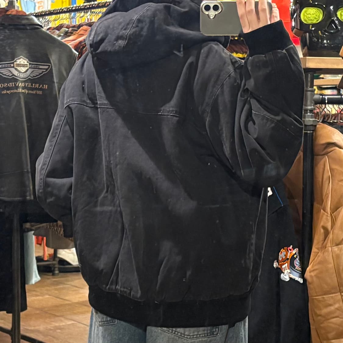 [HI] VTG 후드 워크자켓 블랙데님 상품이미지5