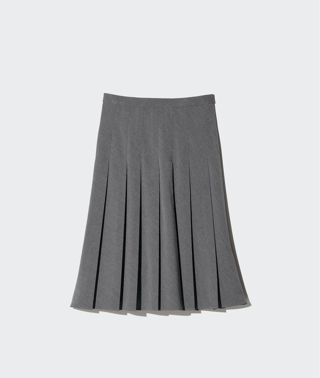 유니클로 와이드 플리츠 미디스커트 다크그레이 s 상품이미지1