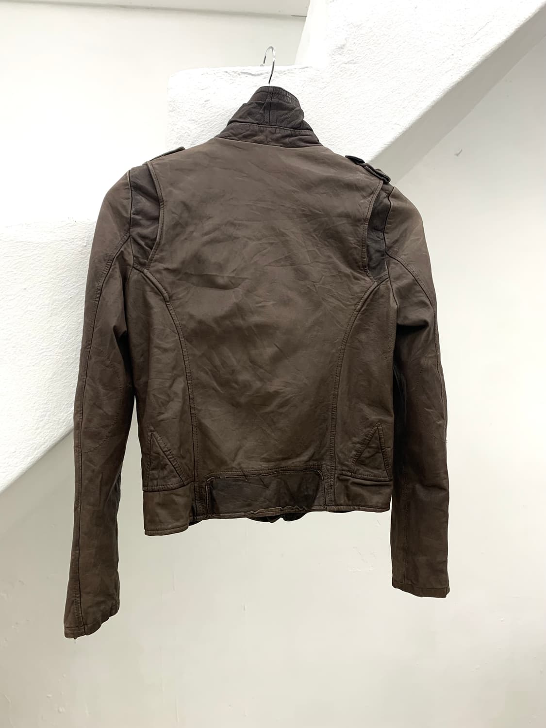 Mocha brown Italian lambskin rider jacke 상품이미지8
