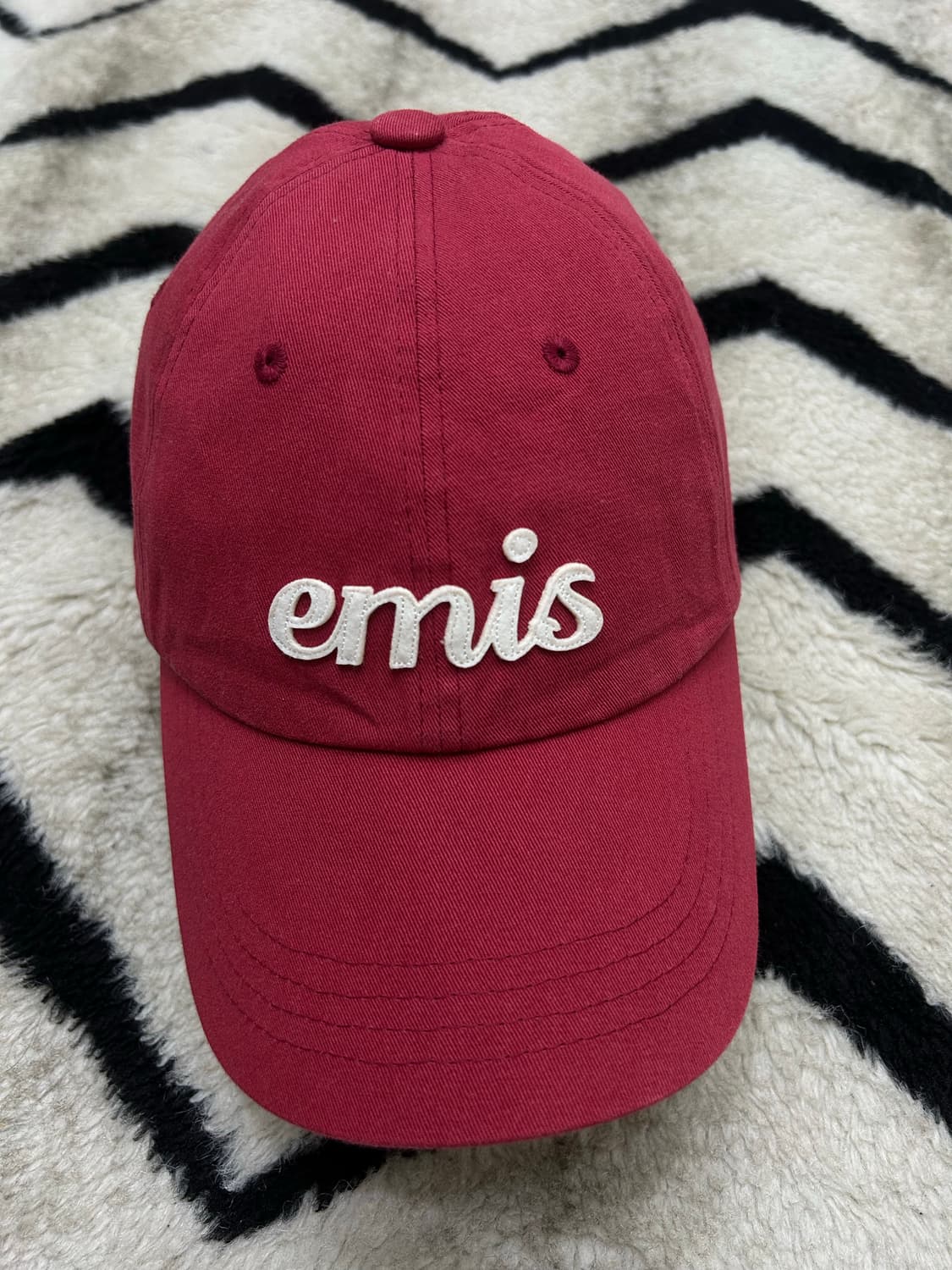 이미스 아플리케 볼캡/레드 상품이미지1