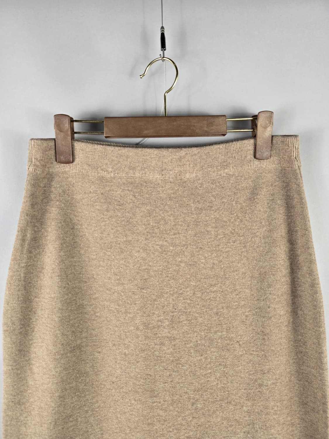 [무료배송]무신사스탠다드 L 여성 울 혼방 니트 롱 스커트 베이지 치마 상품이미지2