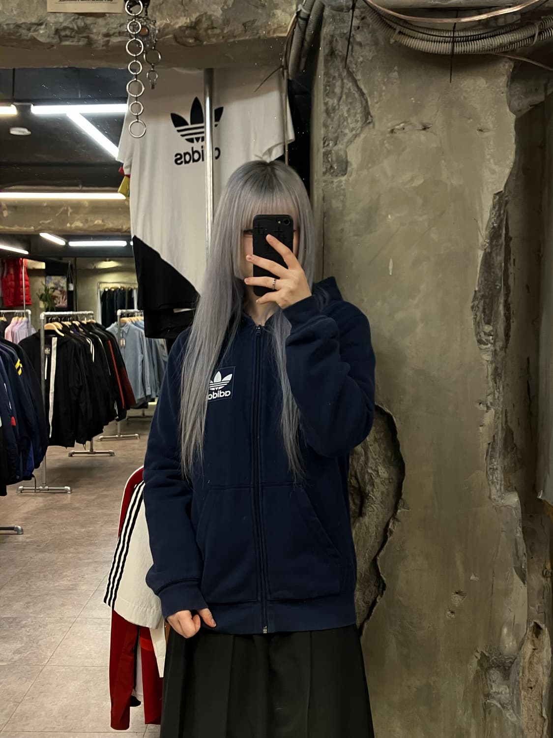 아디다스 퍼 후드집업 네이비 85 #csz2517 상품이미지2