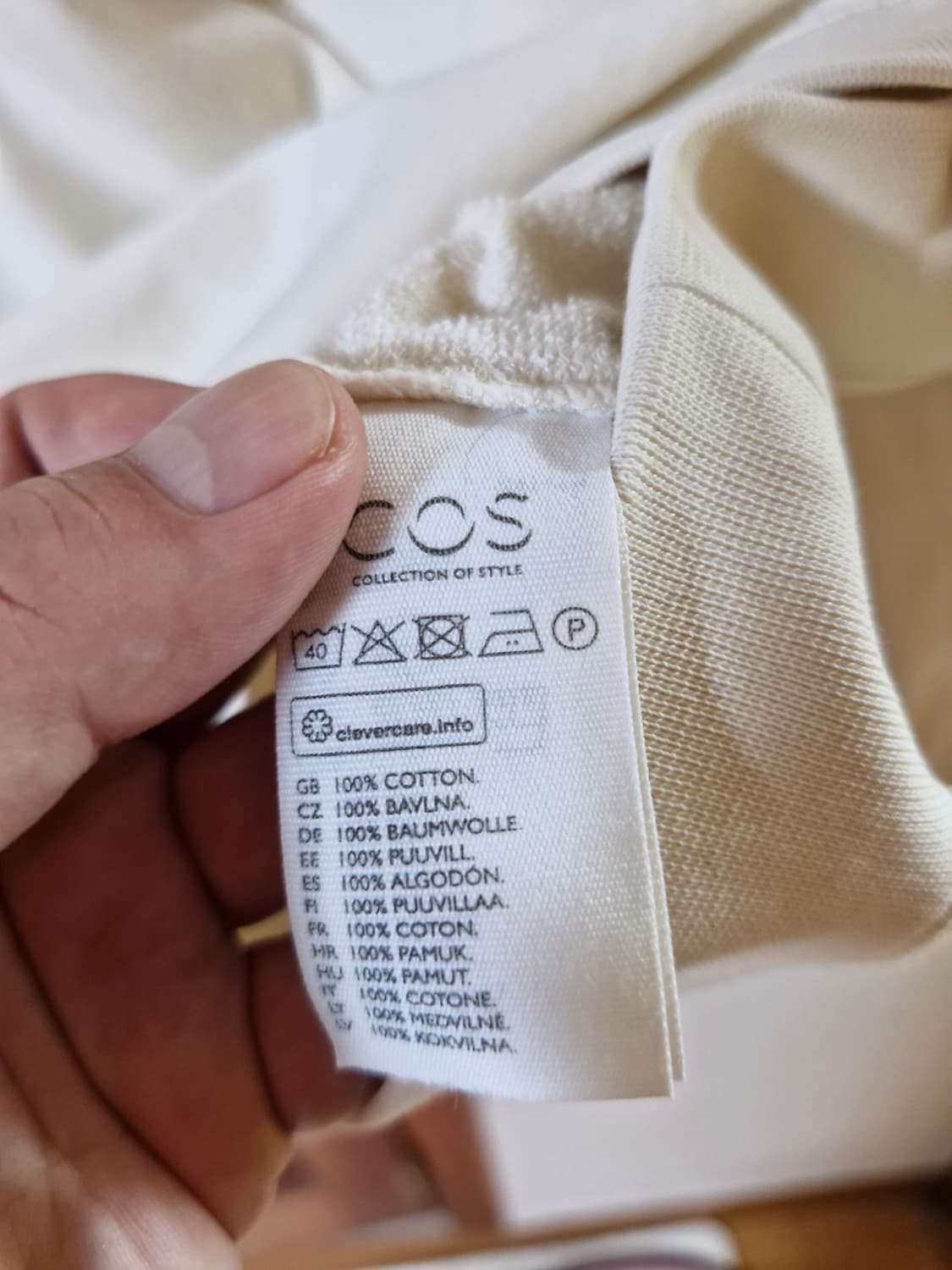 COS 코스 아이보리 긴팔티셔츠 L 상품이미지5