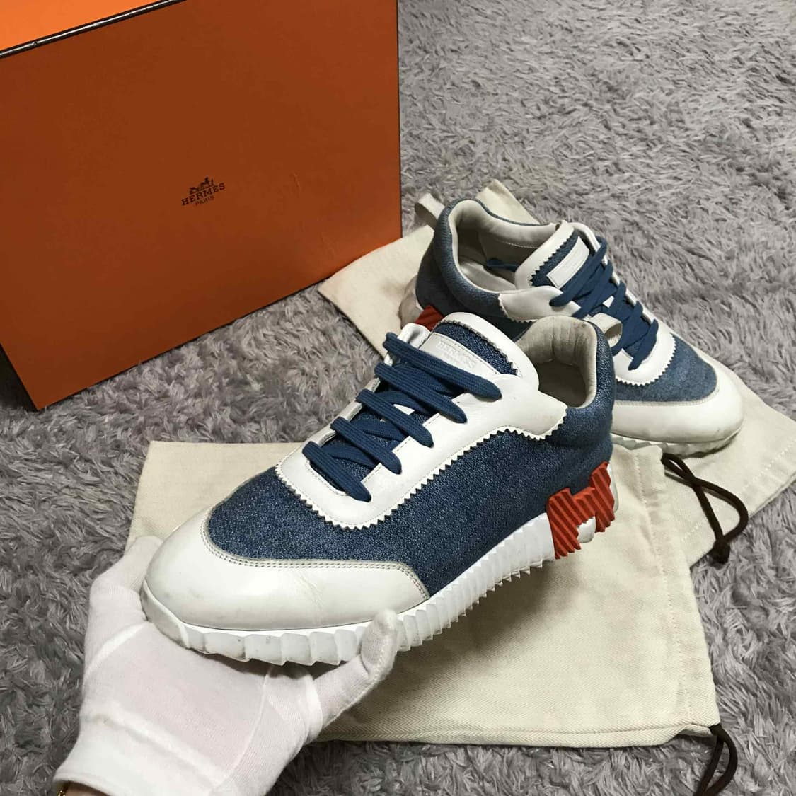 {클로젯}[41][풀구성]에르메스 바운싱 데님 스니커즈 상품이미지2