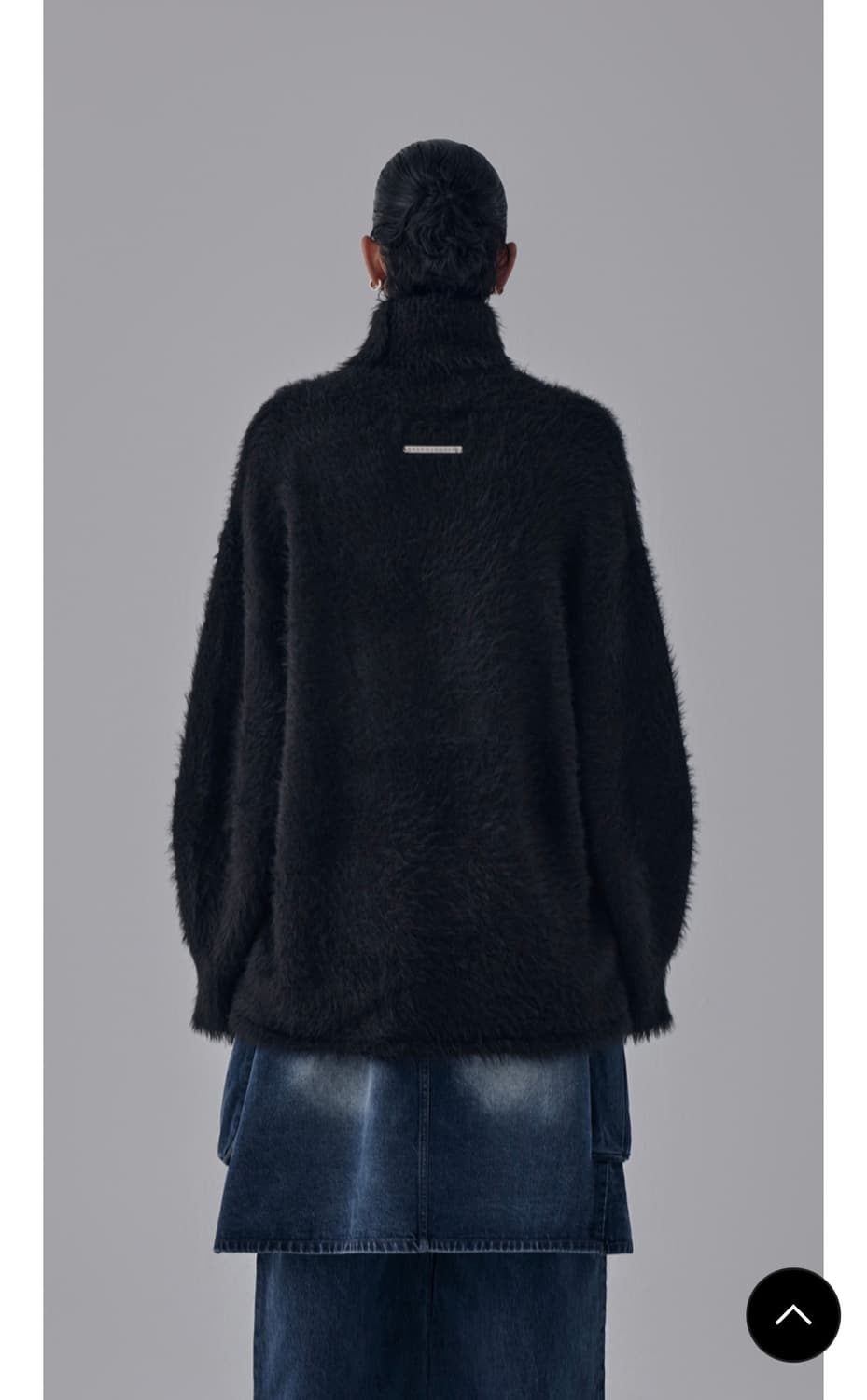 트리밍버드 하이넥 퍼 니트 슬릿 언발 상품이미지3