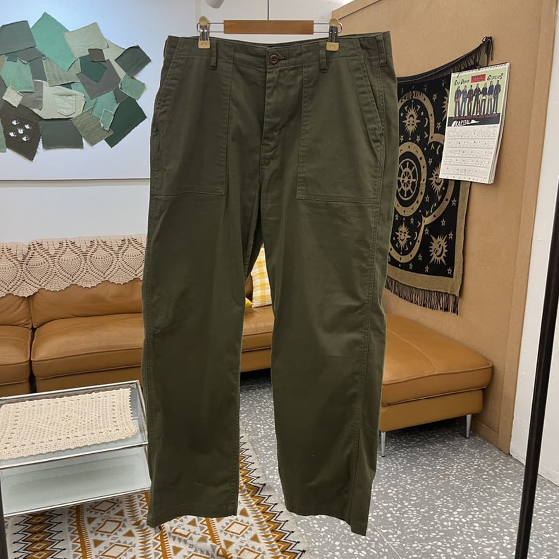 리 LEE 밀리터리 캐주얼 말차카키 퍼티그 코튼팬츠 34인치 C11087 상품이미지3