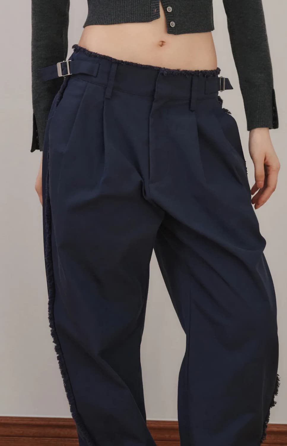 플리즈프로젝트 DESTROYED TROUSERS, NAVY 상품이미지2