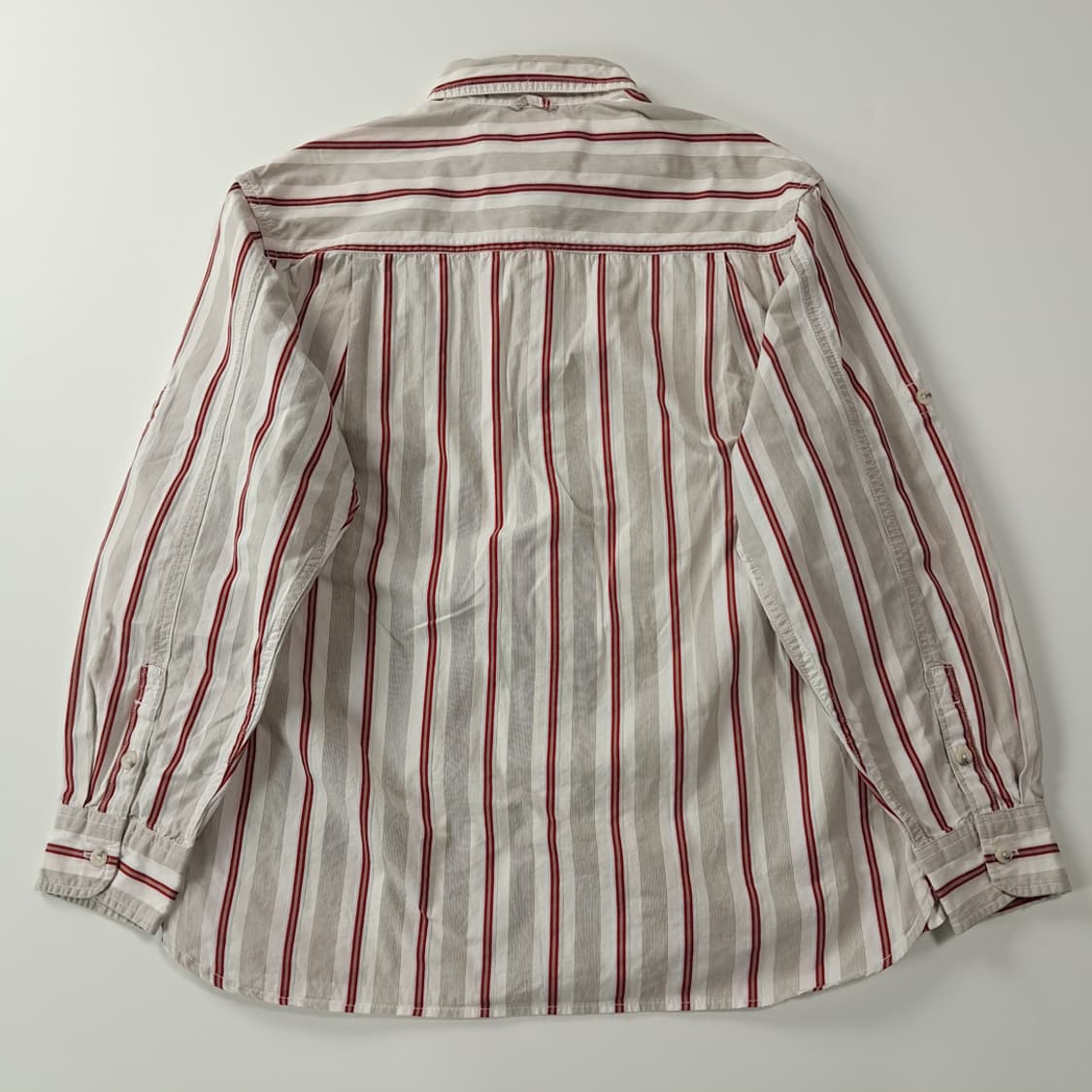 CK382 XL 팀버랜드 00s 레드 스트라이프 롤업 셔츠 남방 상품이미지7