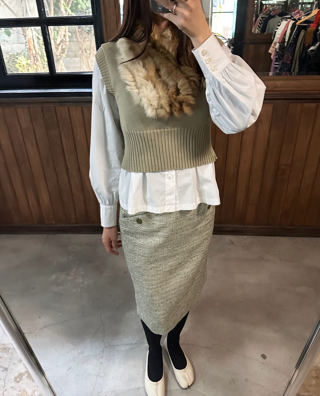 REFLECT brown fur muffler 상품이미지4