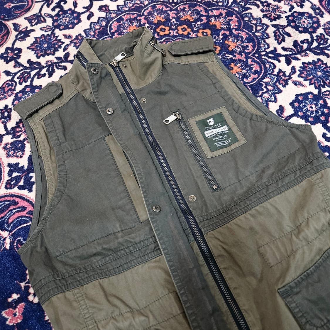 에비수(EVISU) 빈티지 허리스트렙 하프 야상 베스트 자켓  상품이미지2