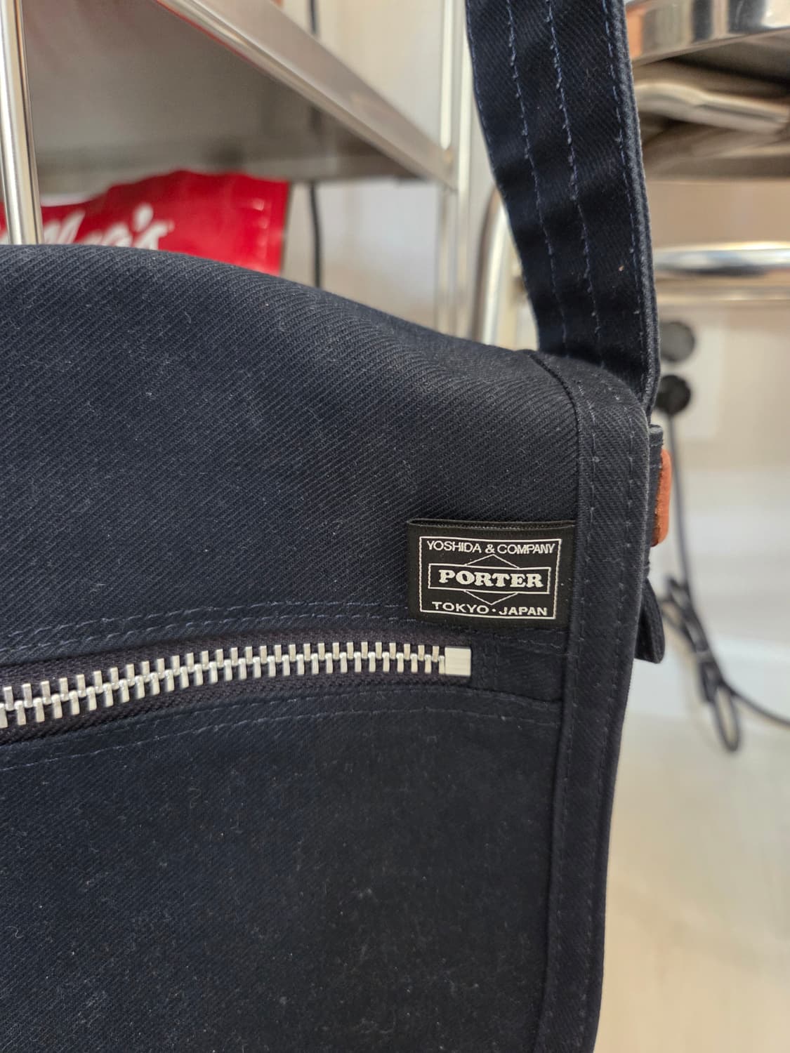 포터 면 크로스백 네이비 상품이미지3