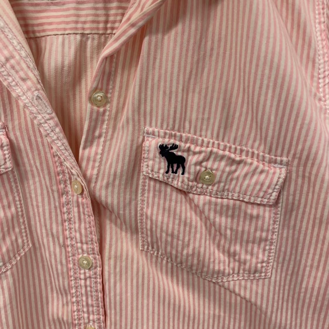 아베크롬비 산양로고 스트라이프 포켓 셔츠 상품이미지4