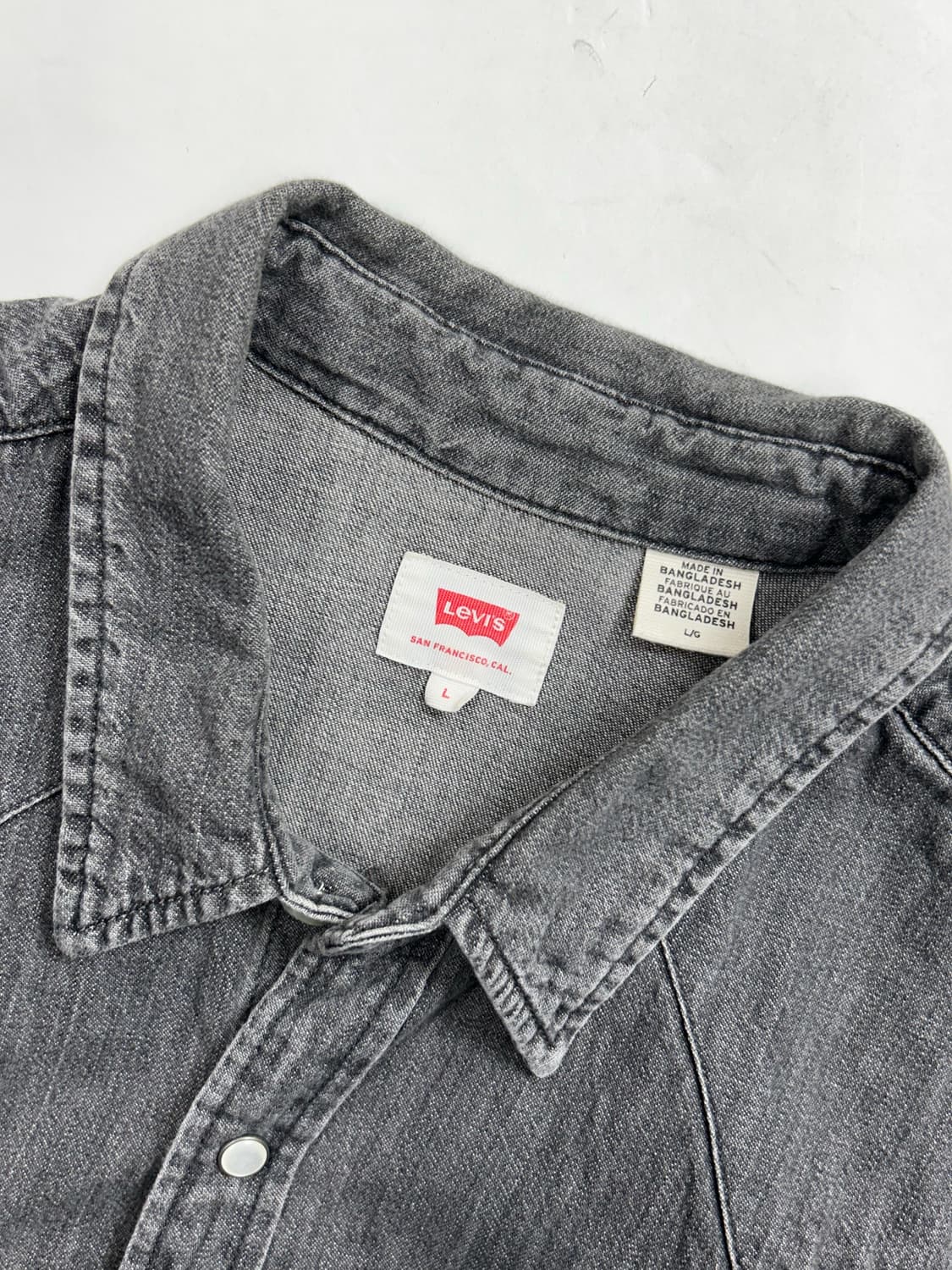 리바이스 그레이 흑청 웨스턴 셔츠 L 상품이미지5
