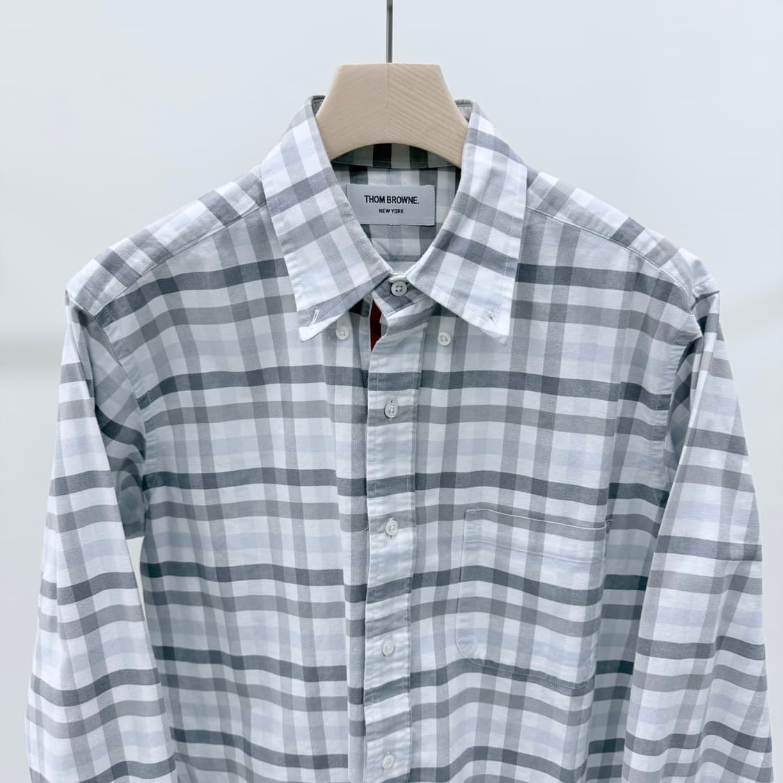 [S+급/3] 톰브라운 옥스포드 체크 셔츠 미디움 그레이 상품이미지2