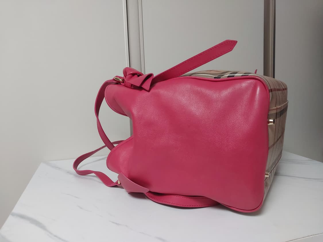 [정품] 버버리 헤이마켓 체크 핑크 리본 토트백 상품이미지4