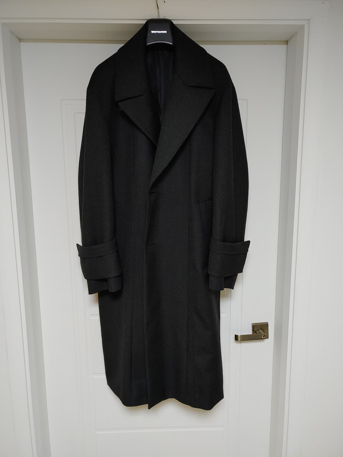 우영미 22ss 블랙 커프스 턴업 울 코트/바지 셋트 상품이미지3