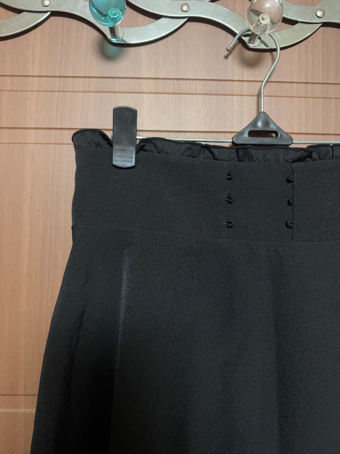 Mars 마즈 공겜여주 지뢰계 서브컬쳐 아일렛 블랙 플레어 프릴 스커트 상품이미지2