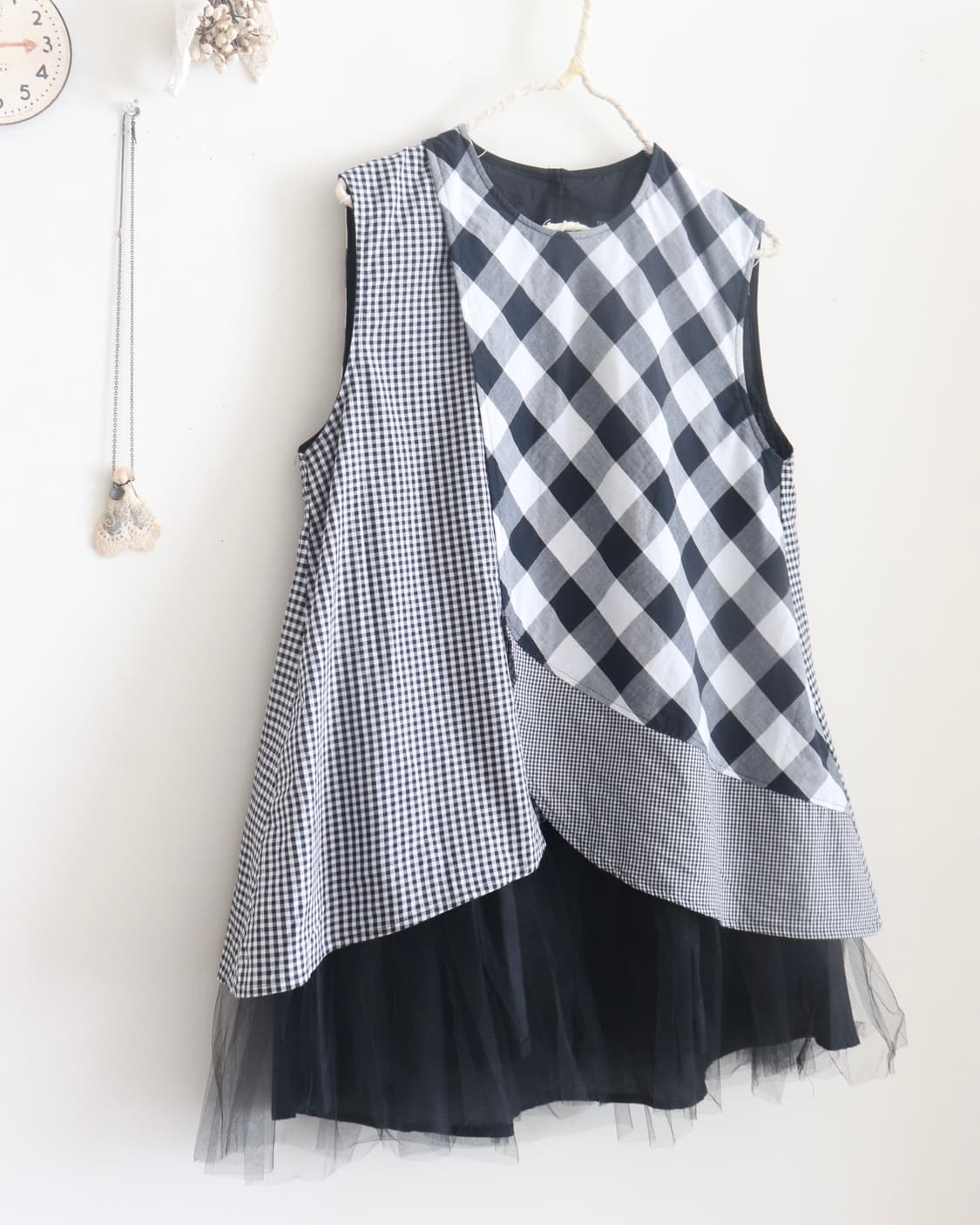 [Beams Boy] Tori-To Check Tulle Blouse 상품이미지9