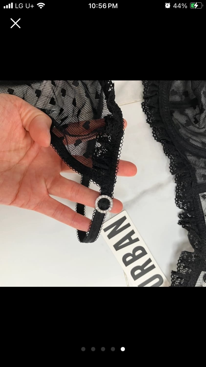 out from under 하트 레이스 발렌타인 발코니 브라 팬티 세트 상품이미지5