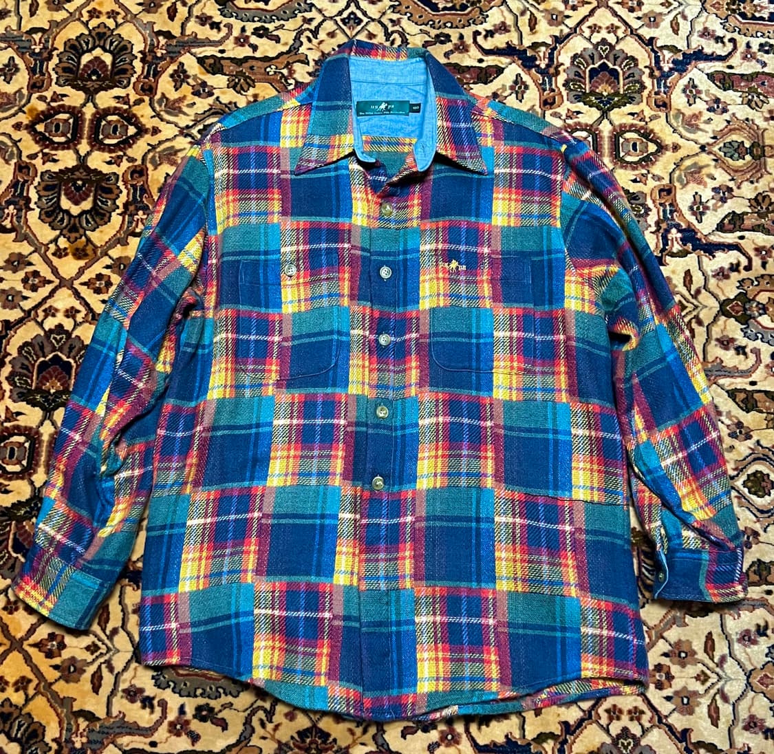 USPA 90's 빈티지 체크셔츠 자켓+ 퀼팅 베스트 조끼 95~100 상품이미지4