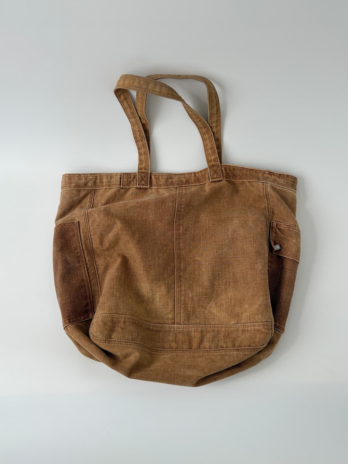 western denim tote bag (washed camel)  상품이미지3