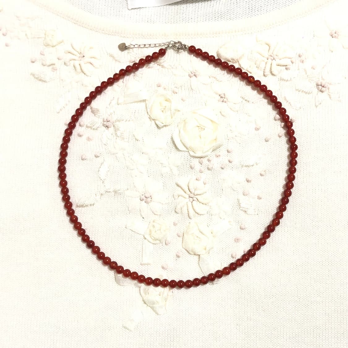 빈티지 오리엔탈 페어리 모리걸 아카이브 긱시크 y2k 펑크 레드 목걸이 상품이미지1